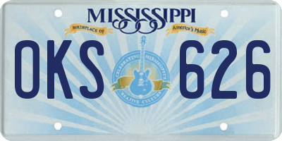 MS license plate OKS626