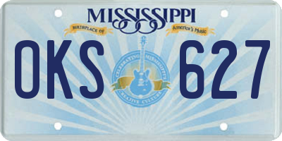 MS license plate OKS627