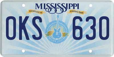 MS license plate OKS630