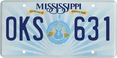 MS license plate OKS631