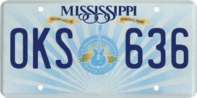 MS license plate OKS636