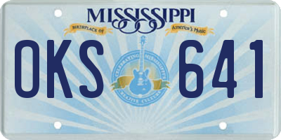 MS license plate OKS641