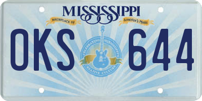 MS license plate OKS644