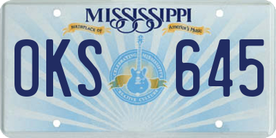 MS license plate OKS645