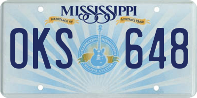 MS license plate OKS648