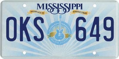 MS license plate OKS649