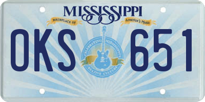 MS license plate OKS651