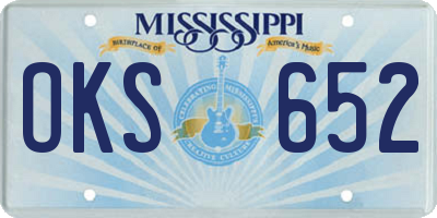 MS license plate OKS652