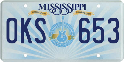 MS license plate OKS653