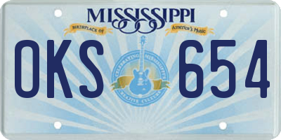 MS license plate OKS654