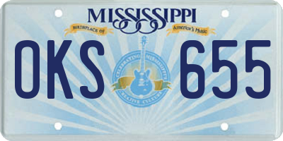 MS license plate OKS655