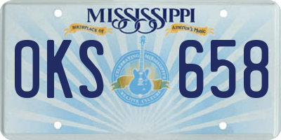 MS license plate OKS658