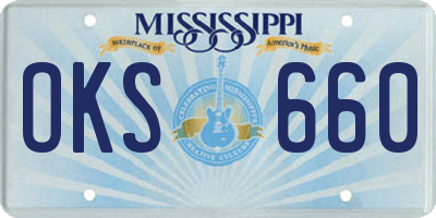 MS license plate OKS660