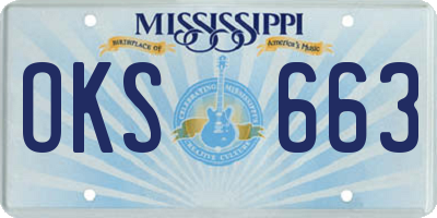 MS license plate OKS663