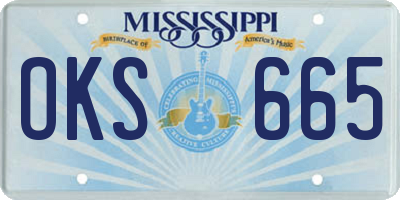 MS license plate OKS665