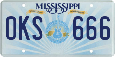 MS license plate OKS666