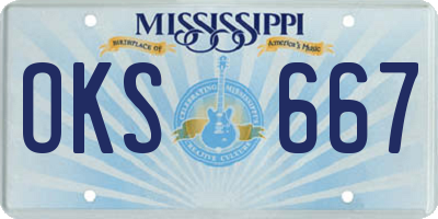 MS license plate OKS667