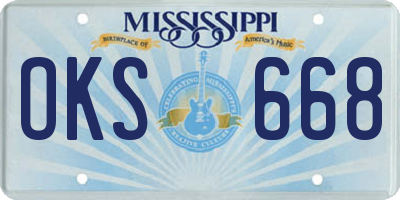 MS license plate OKS668