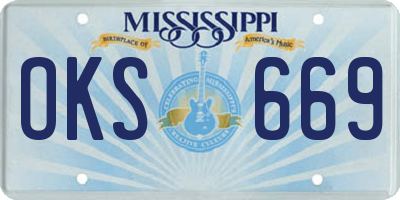 MS license plate OKS669
