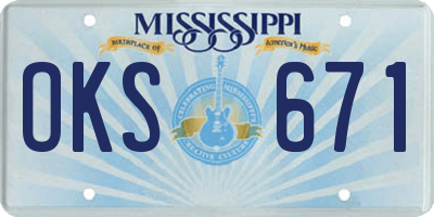 MS license plate OKS671