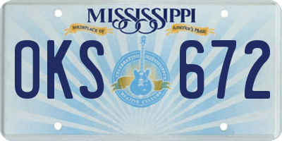 MS license plate OKS672
