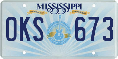 MS license plate OKS673