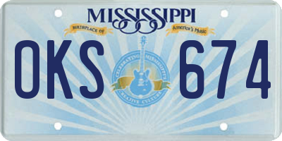 MS license plate OKS674