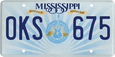 MS license plate OKS675