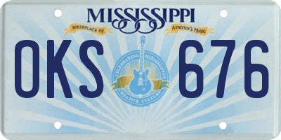 MS license plate OKS676