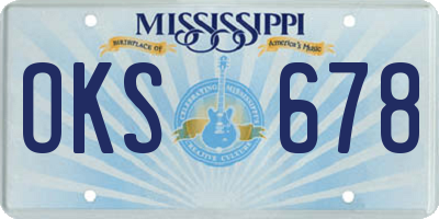 MS license plate OKS678
