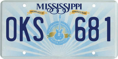 MS license plate OKS681