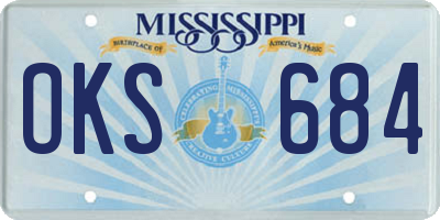 MS license plate OKS684