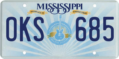 MS license plate OKS685