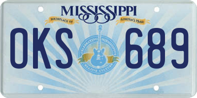 MS license plate OKS689