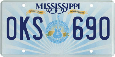 MS license plate OKS690