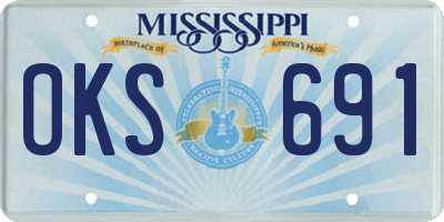 MS license plate OKS691