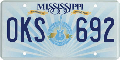 MS license plate OKS692