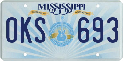 MS license plate OKS693