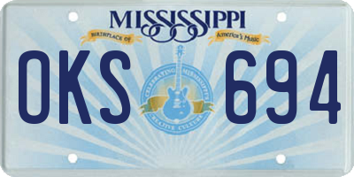 MS license plate OKS694