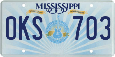MS license plate OKS703