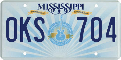 MS license plate OKS704