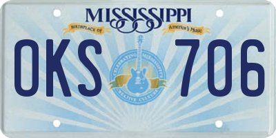MS license plate OKS706