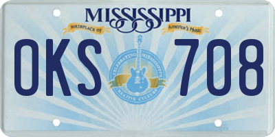 MS license plate OKS708