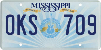 MS license plate OKS709