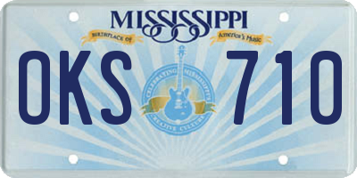 MS license plate OKS710