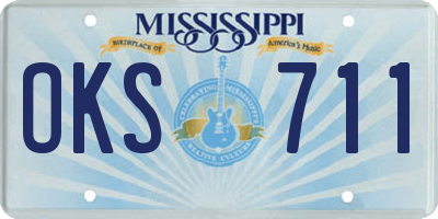 MS license plate OKS711