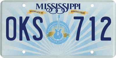 MS license plate OKS712