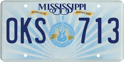 MS license plate OKS713