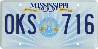 MS license plate OKS716