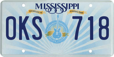 MS license plate OKS718